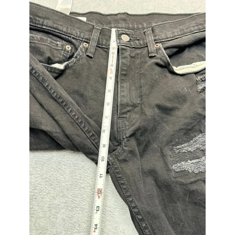 Levis 511 Slim Fit Distressed Ripped Black Jeans Mens 34x30 04511-5317